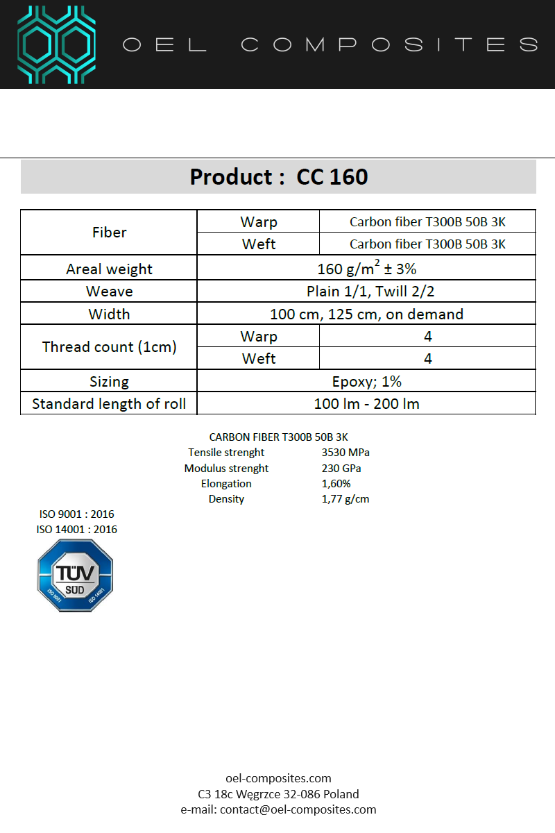 Plain Toray T300 Visual 160g 1250mm x 100m Media 4 of 4