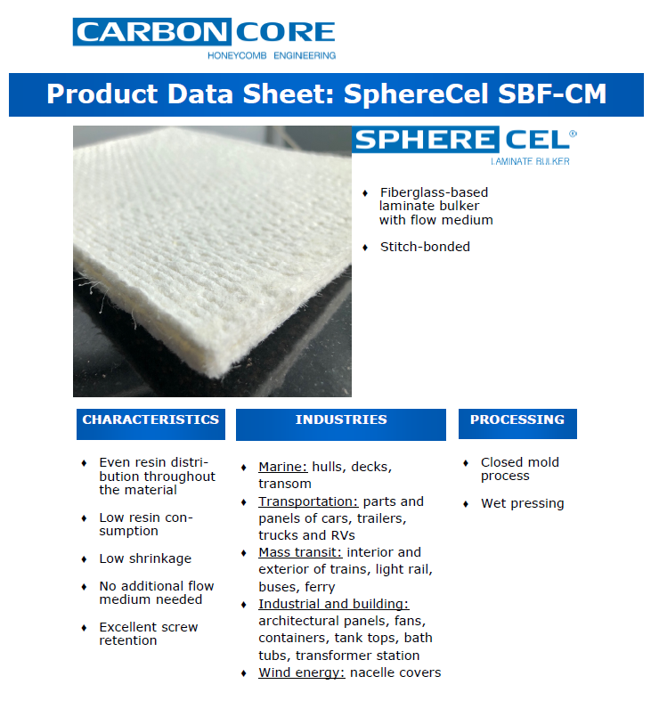 Spherecore Core Material SphereCel SBF CM – O E L Composites